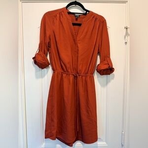Express Rust Long Sleeve Dress